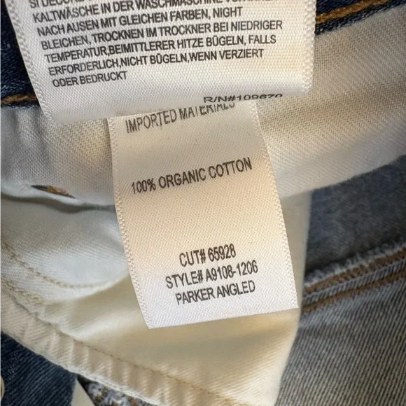 AGOLDE || Parker Angled Hem Denim Mini Skirt Entrance Medium Wash Raw Hem 26 NWT - Picture 8 of 10